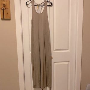 Lole Maxi A-line Cotton Tank Dress Taupe